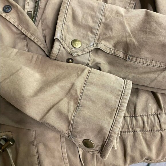 Kismet Tan With Black Southwestern Print Trim Utility Jacket L - Picture 7 of 16